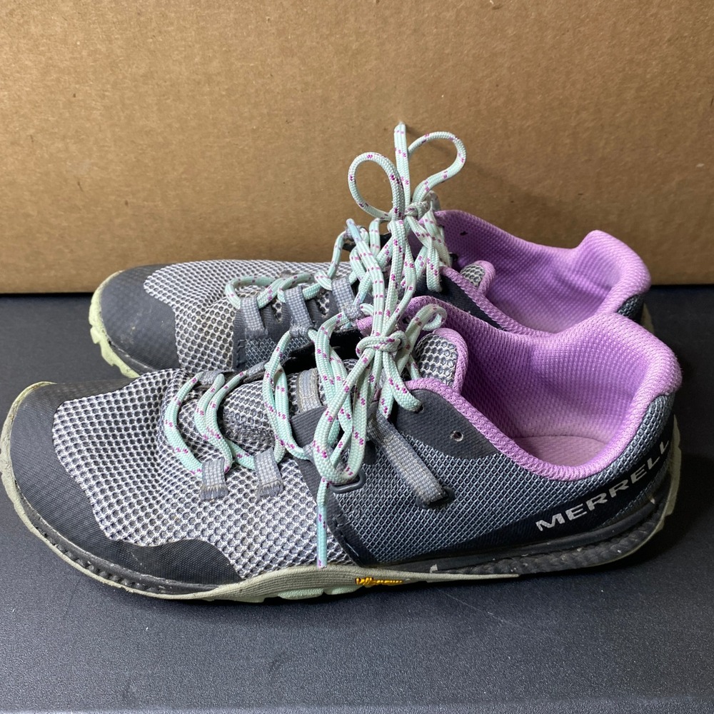 Merrell Vapor Glove 5 Womens Barefoot Running Shoes Grey Purple J066830 Size 8